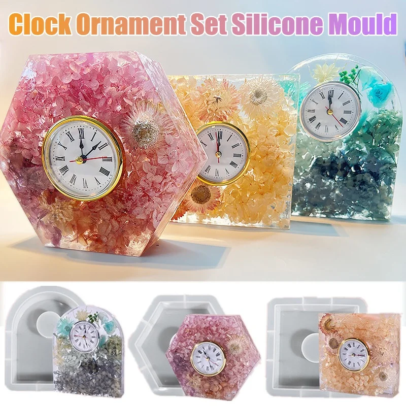 Silicone Epoxy Resin Molds Set - Clock Ornament Set Silicone Mold Clock
