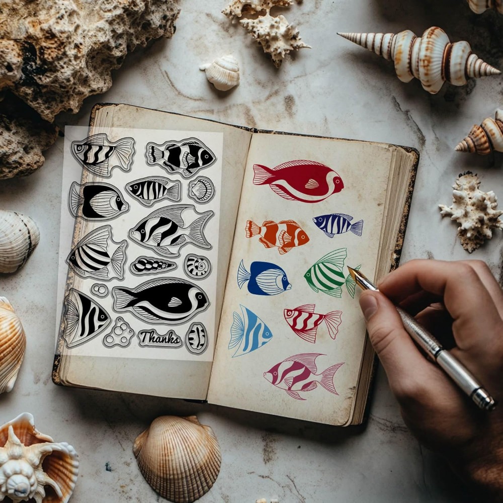 Summer Ocean Clownfish Clear S - đánh giá và giá Clear Silicone Stamps For Card Making