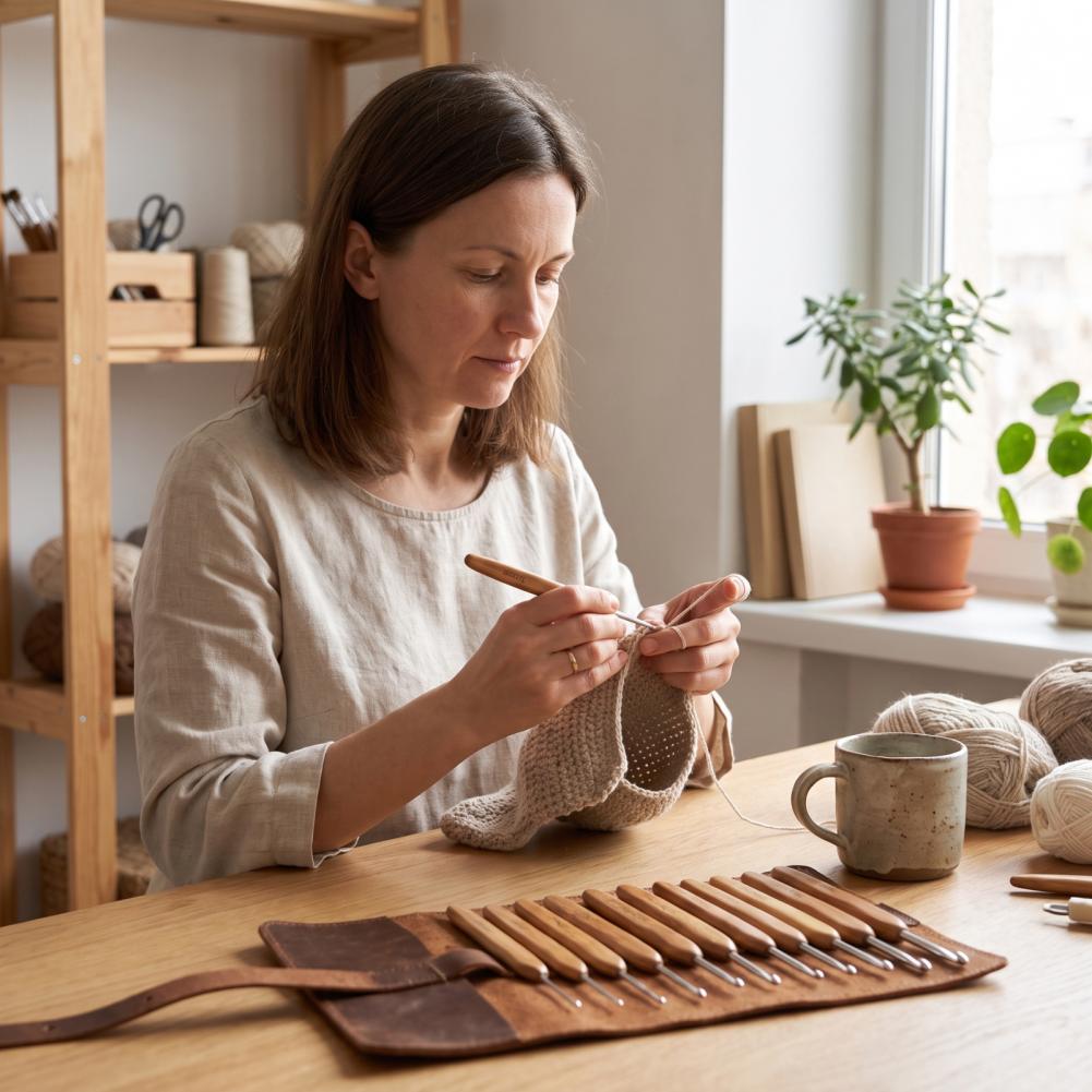 Crochet Hooks Set Portable Cro - đánh giá và giá Wooden Crochet Hooks Ergonomic Handle