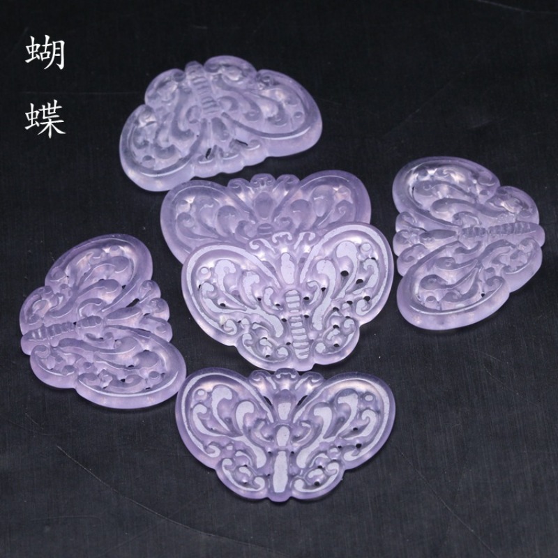 2pc Natural Purple Jade Hollow - đánh giá và giá Beading
