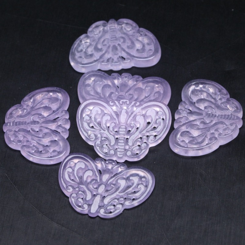 2pc Natural Purple Jade Hollow - đánh giá và giá Beading