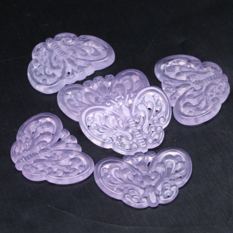 2pc Natural Purple Jade Hollow - đánh giá và giá Beading