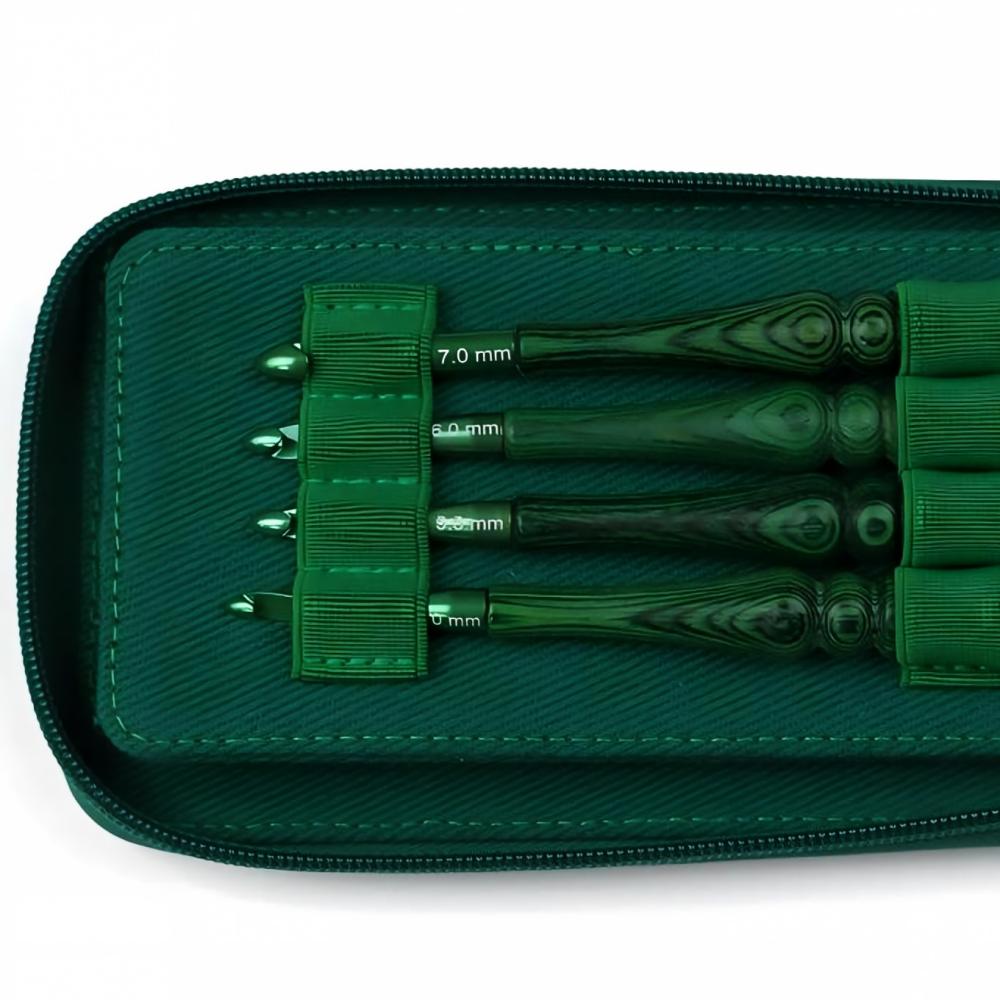Crochet Hook Set Green Synthet - đánh giá và giá Wooden Crochet Hooks Ergonomic Handle