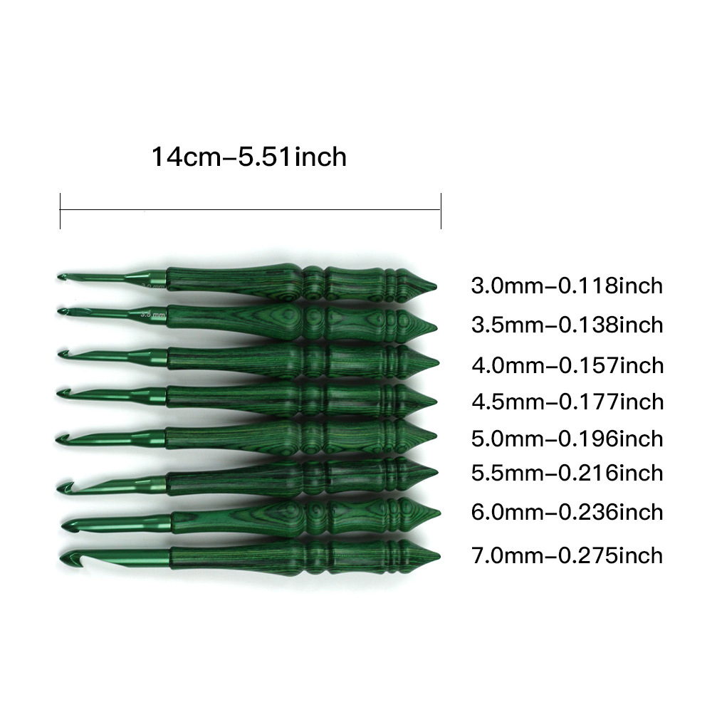Crochet Hook Set Green Synthet - đánh giá và giá Wooden Crochet Hooks Ergonomic Handle