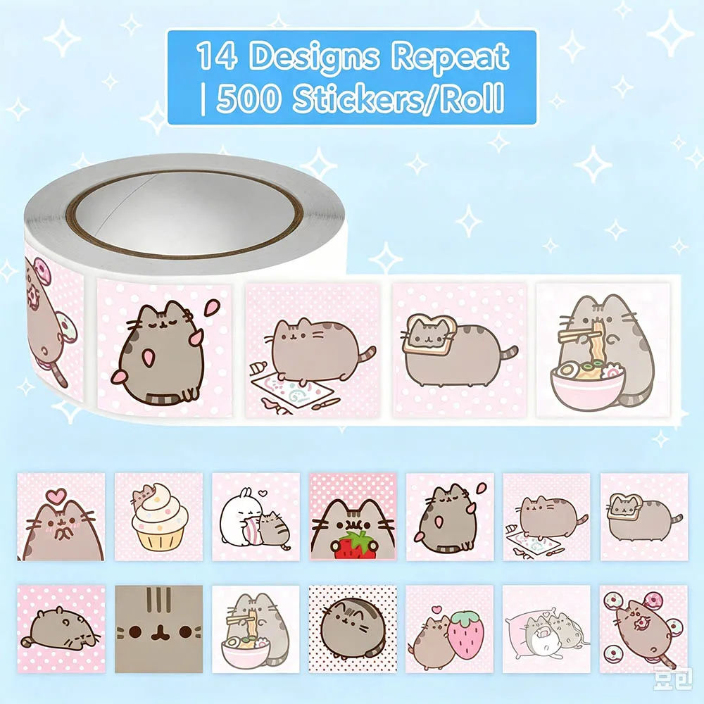 Hou 500pcs Pusheen Cartoon Cat - đánh giá và giá Scrapbooking