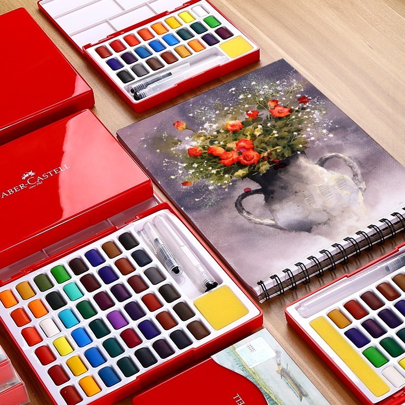 24/36/48 Colors Solid Watercol - đánh giá và giá Watercolor Paint Set Solid Pigment