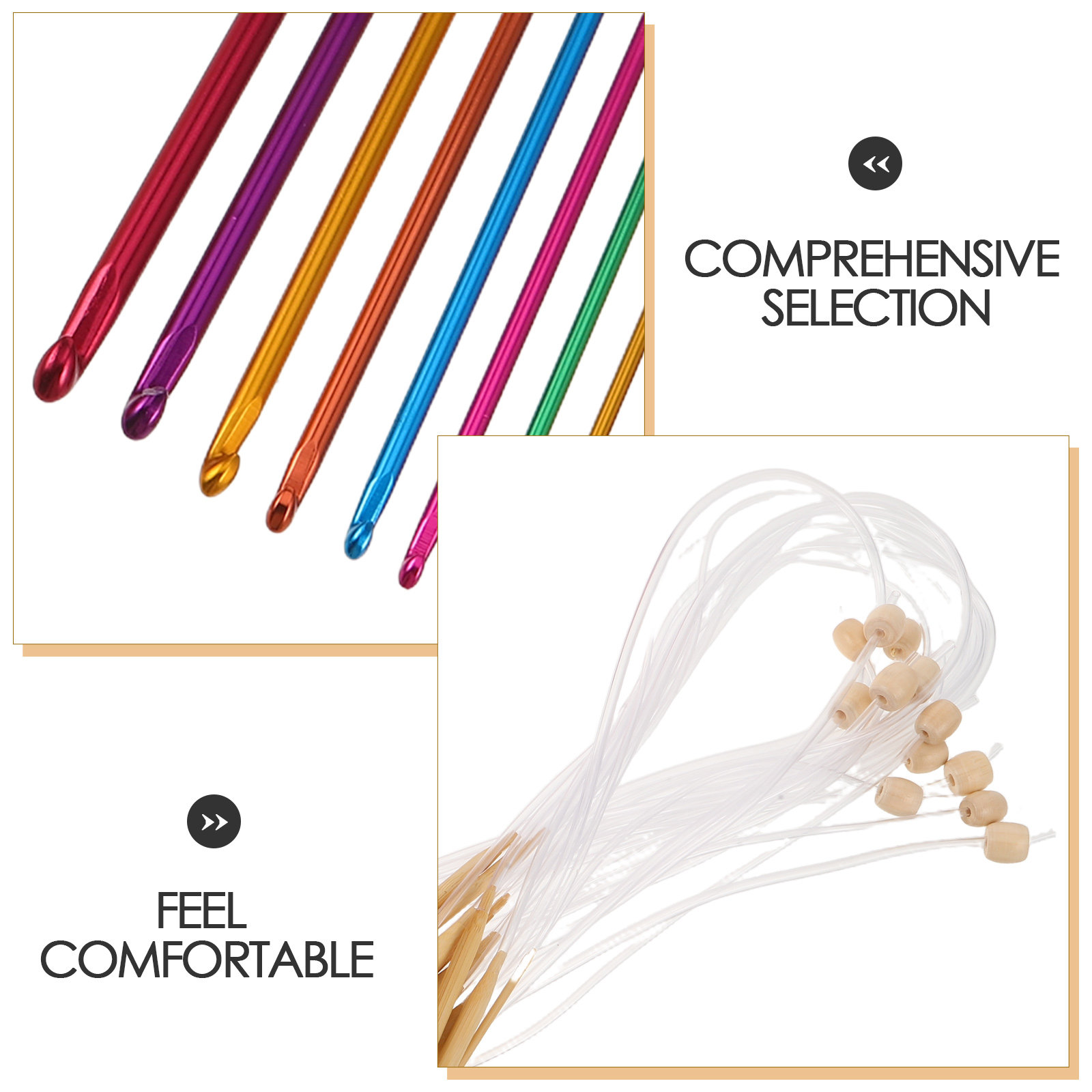 1Set Vibrant Crochet Hooks Set - đánh giá và giá Wooden Crochet Hooks Ergonomic Handle