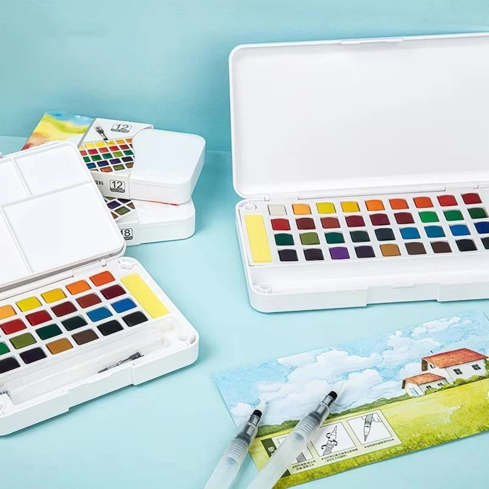 12/18/24/36 Colors Solid Water - đánh giá và giá Watercolor Paint Set Solid Pigment
