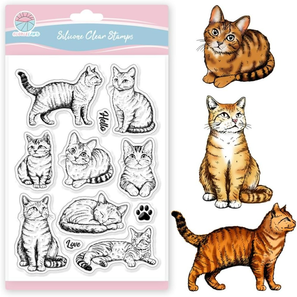 Cat Clear Stamps Realistic Cat - đánh giá và giá Clear Silicone Stamps For Card Making