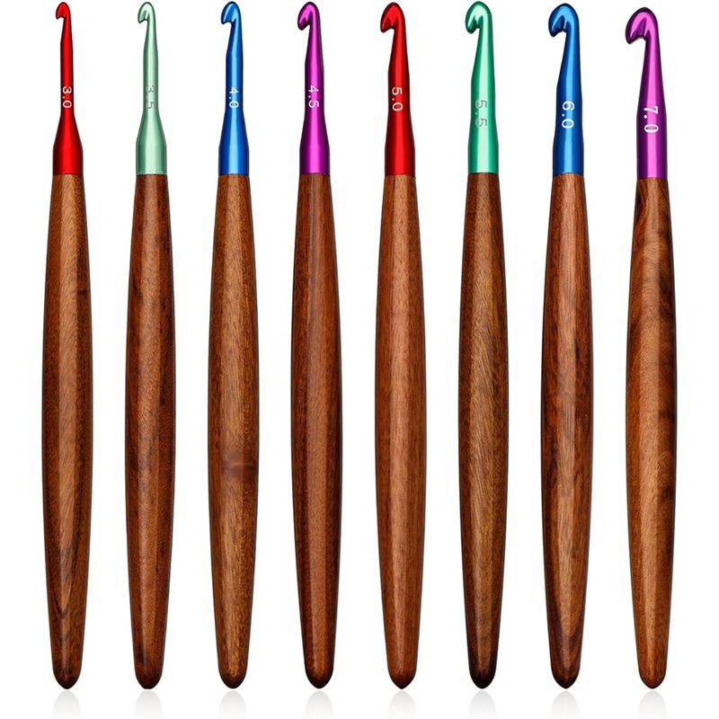 AB34-Aluminum Crochet Hooks Wi - đánh giá và giá Wooden Crochet Hooks Ergonomic Handle