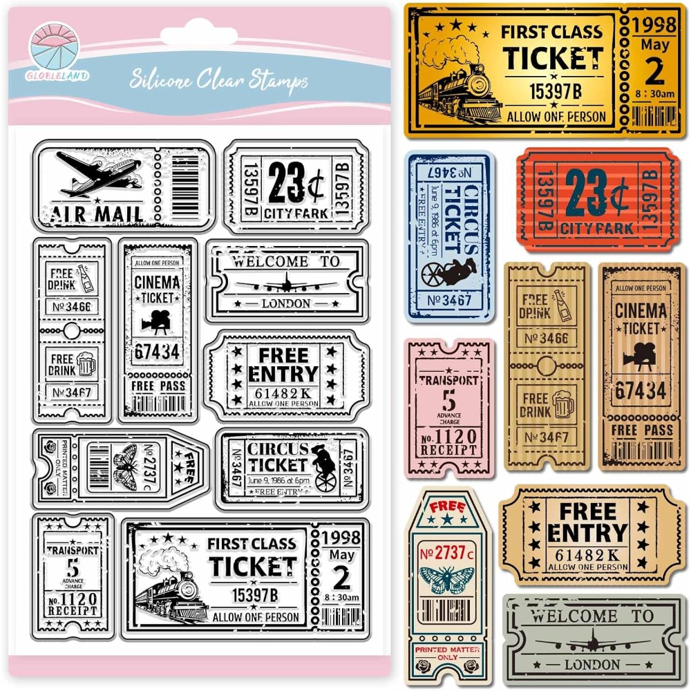 Vintage Ticket Clear Stamp for - đánh giá và giá Clear Silicone Stamps For Card Making