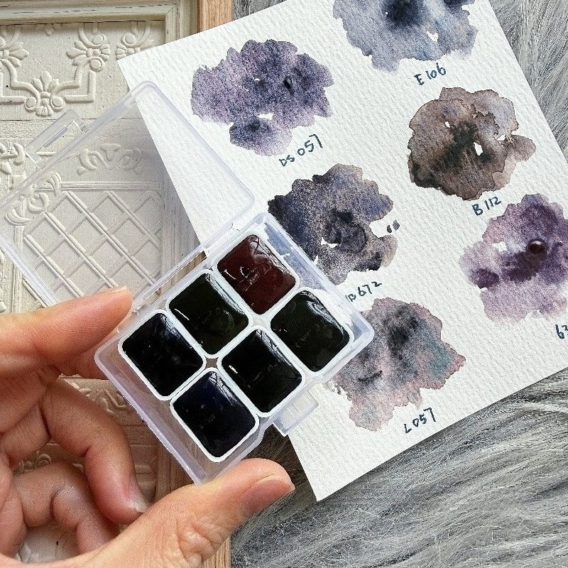 6 Colors 1ml White Night Colle - đánh giá và giá Watercolor Paint Set Solid Pigment
