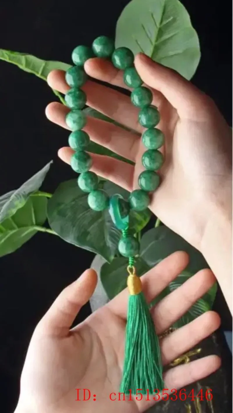 Đá Ngọc Tủy Xanh Hạt 12Mm Tua  - đánh giá và giá Beading