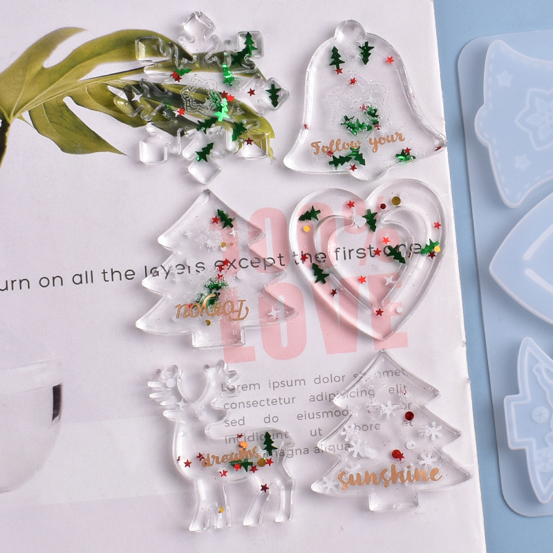 Christmas Mold DIY Resin Cryst - đánh giá và giá Silicone Epoxy Resin Molds Set
